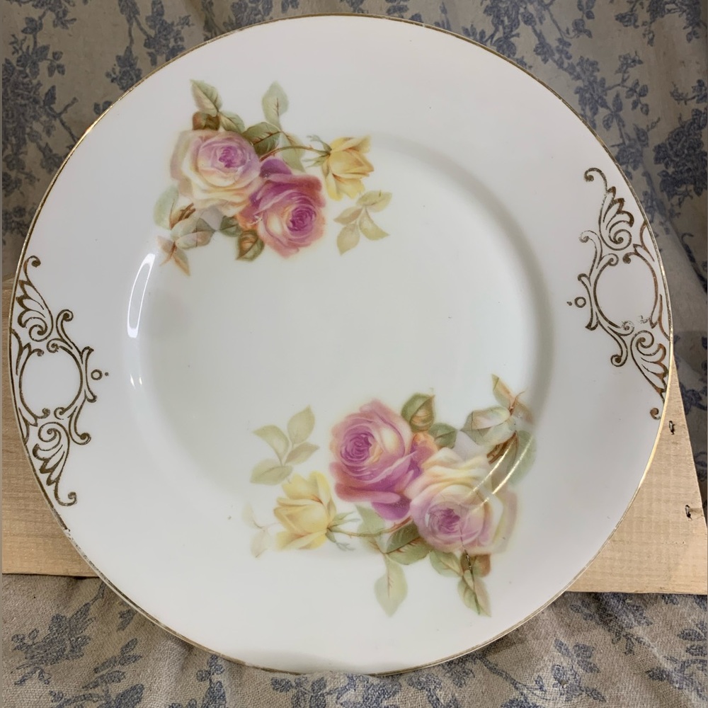 Antique Z. S. & Co Bavaria Floral 9.75" Porcelain Plate